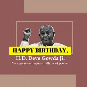 H. D. Deve Gowda Birthday poster Maker