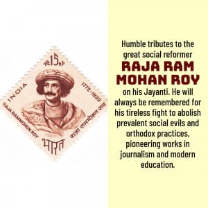 Raja Ram mohan Rai Jayanti marketing poster