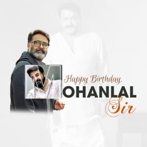 Mohanlal Birthday greeting image