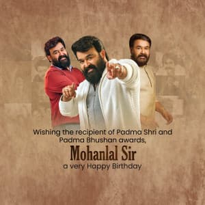 Mohanlal Birthday marketing poster