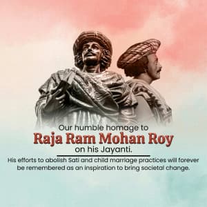 Raja Ram mohan Rai Jayanti whatsapp status poster