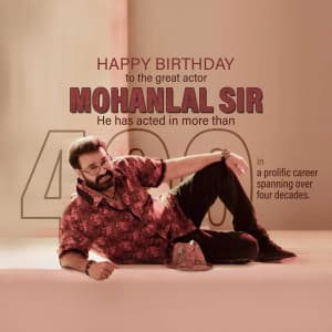 Mohanlal Birthday marketing flyer