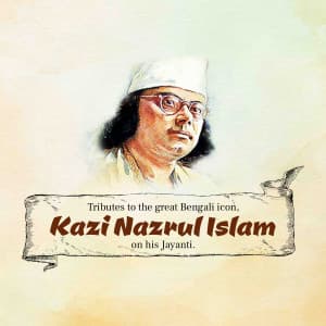 Kazi Nazrul Islam Jayanti Facebook Poster