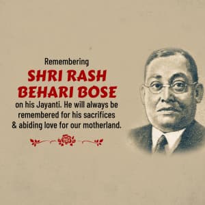 Rash Behari Bose Jayanti marketing flyer