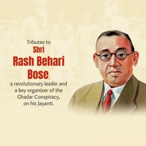 Rash Behari Bose Jayanti whatsapp status poster