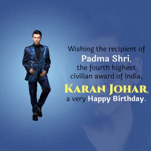 Karan Johar Birthday illustration