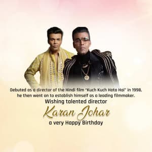 Karan Johar Birthday flyer