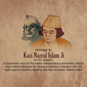 Kazi Nazrul Islam Jayanti event advertisement