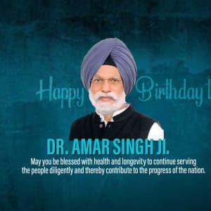 Dr. Amar Singh Birthday flyer