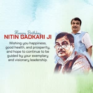 Nitin Gadkari Birthday marketing poster