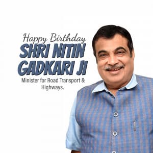 Nitin Gadkari Birthday whatsapp status poster