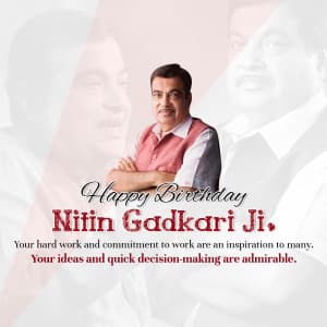 Nitin Gadkari Birthday Facebook Poster