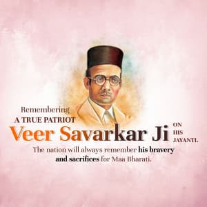 Vinayak Damodar Savarkar Jayanti whatsapp status poster