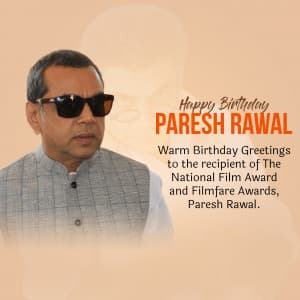 Paresh Rawal Birthday marketing flyer