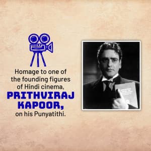 Prithviraj Kapoor Punyatithi creative image