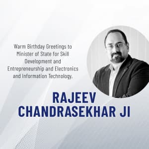 Rajeev Chandrasekhar Birthday event advertisement