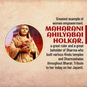 Ahilyabai Holkar Jayanti greeting image