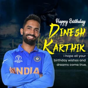 Dinesh Karthik Birthday greeting image