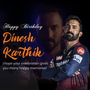 Dinesh Karthik Birthday marketing poster