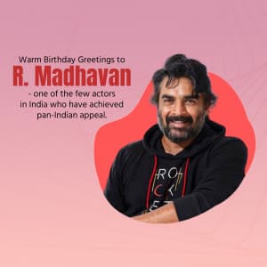 R. Madhavan Birthday whatsapp status poster