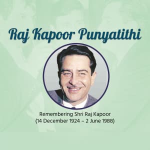 Raj Kapoor Punyatithi marketing flyer