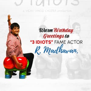 R. Madhavan Birthday Facebook Poster