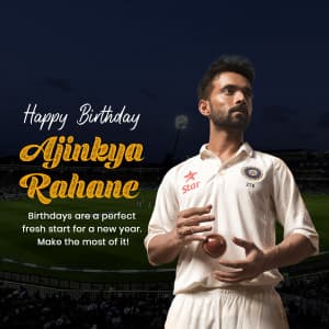 Ajinkya Rahane Birthday advertisement banner