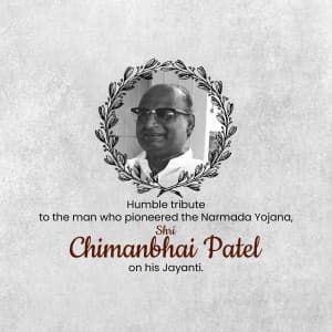 Chimanbhai Patel Jayanti creative image