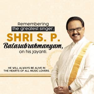 S. P. Balasubrahmanyam Jayanti creative image