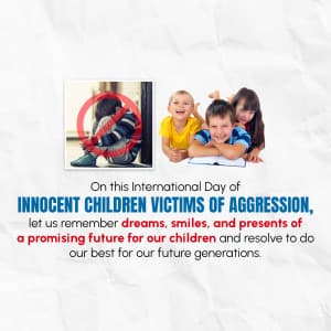 International Day of Innocent Children Victims of Aggression whatsapp status poster