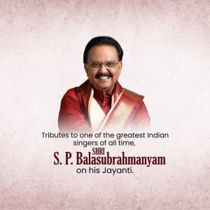 S. P. Balasubrahmanyam Jayanti whatsapp status poster