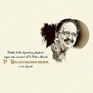 S. P. Balasubrahmanyam Jayanti event advertisement