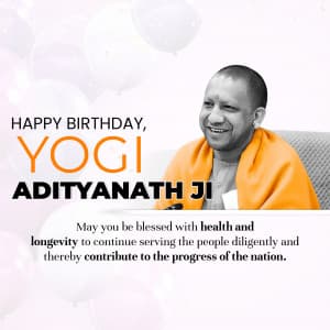 Yogi Adityanath Birthday Facebook Poster