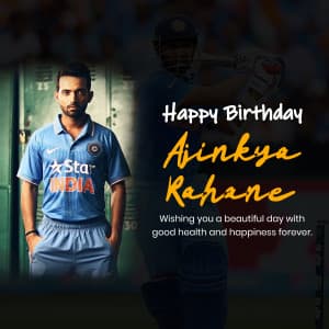 Ajinkya Rahane Birthday Facebook Poster