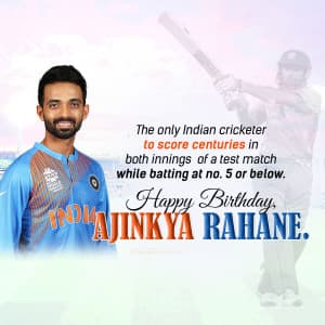 Ajinkya Rahane Birthday poster Maker
