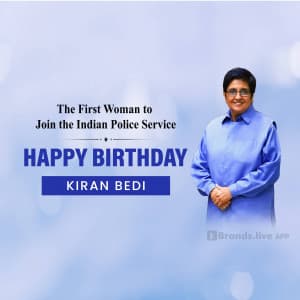 Kiran Bedi Birthday greeting image