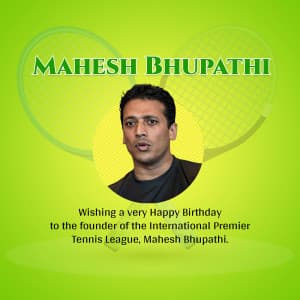 Mahesh Bhupathi Birthday creative image