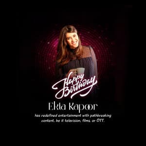 Ekta Kapoor Birthday event advertisement