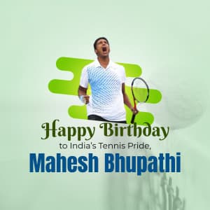 Mahesh Bhupathi Birthday whatsapp status poster