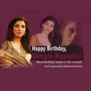 Dimple Kapadia Birthday creative image