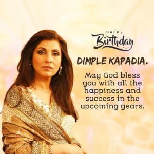 Dimple Kapadia Birthday poster Maker