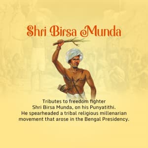 Birsa Munda Punyatithi creative image