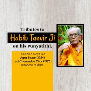 Habib Tanvir Punyatithi poster Maker