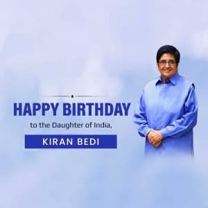 Kiran Bedi Birthday marketing flyer