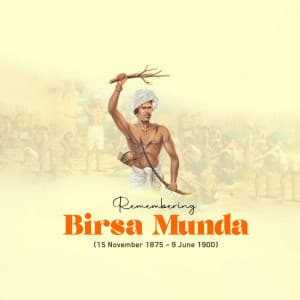 Birsa Munda Punyatithi whatsapp status poster