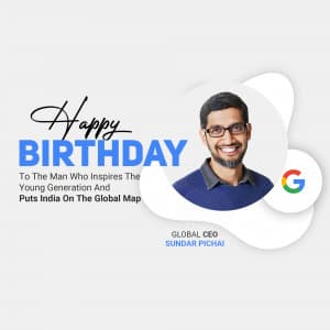 Sundar Pichai Birthday poster