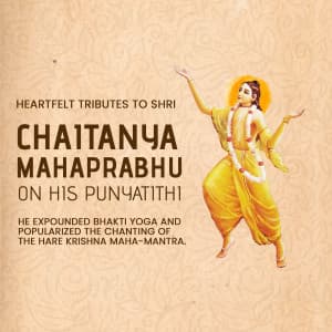 Chaitanya Mahaprabhu Punyatithi event advertisement