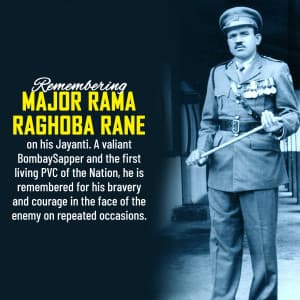 Major Rama Raghoba Rane jayanti marketing flyer