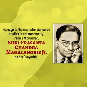 Prasanta Chandra Mahalanobis Punyatithi creative image