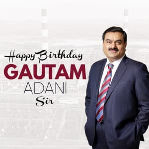 Gautam Adani Birthday Facebook Poster